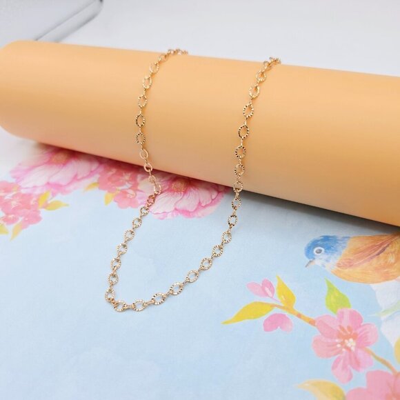 Elegant Rose Gold Plated Chain Necklace for Women - 19.7 Inches, XPNL0096 - Picture 2 of 12